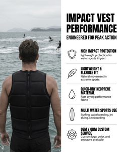 Gilet de protection en néoprène professionnel pour le wakeboard, veste de sauvetage avec protection en mousse segmentée pour hommes, jet ski, wakesurf - Product Image 2