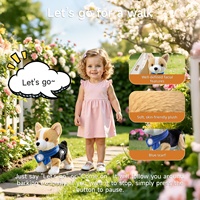 Tumama Chien Corgi Interactif Musical pour Enfants, Jouet Électronique en Peluche Robot Chiot à Commandes Vocales pour Garçons et Filles