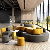 Ensemble de canapés modulaires inclinables en cuir minimaliste italien de haute qualité - Mobilier de bureau de luxe