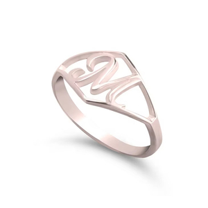 Gioielli personalizzati <span class=keywords><strong>925</strong></span> <span class=keywords><strong>argento</strong></span> Sterling placcato personalizzato anello con lettera A-Z iniziale - Product Image 3