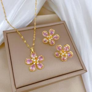 Collar con Colgante de Flor y Cadena de Eslabones Chapado en Rodio con Lazo Rosa y Circonita, Ideal como Regalo para <span class=keywords><strong>Mi</strong></span> <span class=keywords><strong>Hija</strong></span> - Product Image 4
