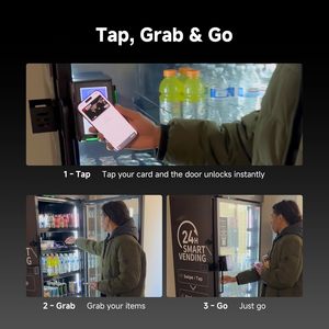 Distributeur automatique de boissons froides compact sans congélateur Haha Vending AI DC360 Combo avec paiement automatique, autoportant, noir - Product Image 5
