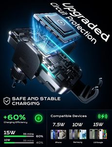 Support <span class=keywords><strong>de</strong></span> téléphone pour chargeur <span class=keywords><strong>de</strong></span> voiture sans fil 15W Chargement rapide Supports <span class=keywords><strong>de</strong></span> fixation automatique pour iPhone 16 15 Pro Max Nouveaux produits - Product Image 6