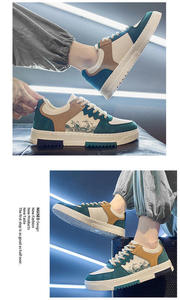 Baskets tendance pour hommes, imperméables, nouvelle mode, en PU, style sport rétro 2026, basses, décontractées, plates, pour le skateboard - Product Image 3