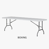 Table pliante rectangulaire blanche robuste de 180 cm pour événements en plein air, pique-niques et fêtes