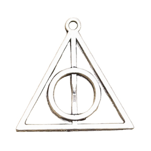 Charms deathly hallows 32x31mm ciondoli Color argento tibetano gioielli antichi che fanno artigianato fatto a mano fai da te - Product Image 1