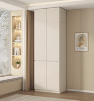 Meubles de chambre à coucher modernes Evereco Armoire de placard en bois avec poignées invisibles Armoire supérieure pour vêtements Armoires de rangement Placards