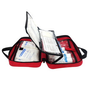 Bolsa médica de tela Oxford, botiquín de primeros auxilios portátil rojo, almacenamiento para acampar al aire libre, uso doméstico, correa doble - Product Image 1