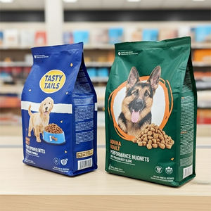 Impresión personalizada de plástico perro tratar embalaje 200g 500g 1kg 2kg fondo plano bolsa de comida para gatos Mylar cremallera Stand up bolsas de comida para mascotas - Product Image 5