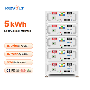 แบตเตอรี่ลิเธียม KEVOLT 48V 100Ah แบบโมดูลสำหรับติดตั้งบนชั้นวาง  แบตเตอรี่พลังงานแสงอาทิตย์ 5-75kWh LiFePO4 ชุดแบตเตอรี่สำรองพลังงานภายในบ้าน - Product Image 1