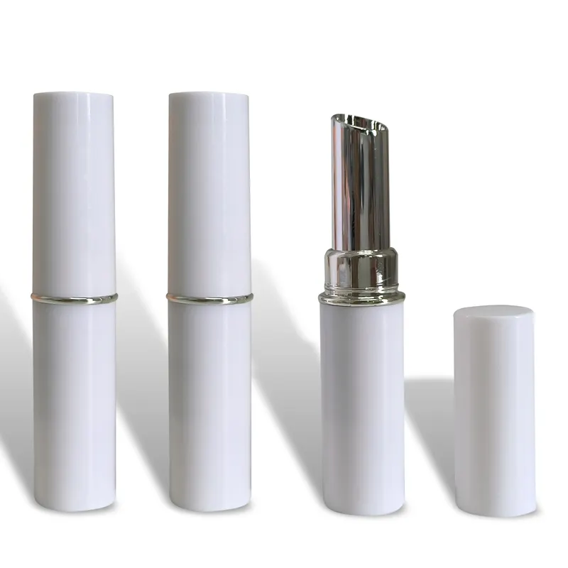 KH048 Lip balm containers wholesale empty clear translucent white silver 2gram 2G round direct fill lip balm tube