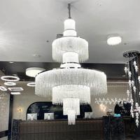 Lustre moderne de luxe en cristal à 3 niveaux, luminaire suspendu rond pour hall d'hôtel, villa, salon, décoration de plafond