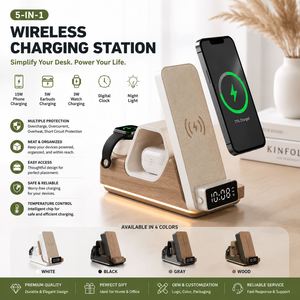 Caricatore Wireless a Forma di Auto, Stazione di Ricarica 3 in 1 a Forma di <span class=keywords><strong>Tesla</strong></span> con Design a Carrello Elevatore per Telefono e Orologio OEM - Product Image 1