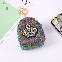 Porte-monnaie personnalisé pour filles, mini porte-clés brillant à paillettes, broderie scintillante, fermeture éclair, résistant à l'eau