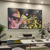Écran de projection VisualMR 150 pouces 4K 16:9 PET Grid ALR à cadre fixe mural en tissu OptiBlack pour projecteur à longue portée laser tricolore
