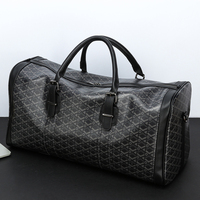 Sac de voyage en cuir PU brodé de luxe personnalisé avec fermeture à glissière Grande capacité pour les voyages de week-end et les séjours d'une nuit - Unisexe