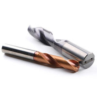 Foret à refroidissement externe à tige droite en carbure monobloc, revêtement bronze 3D, 75 degrés, pour usinage CNC