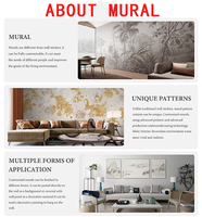 Décoration murale personnalisée en soie rayée, autocollante, imperméable, paysage naturel moderne, feuilles vertes