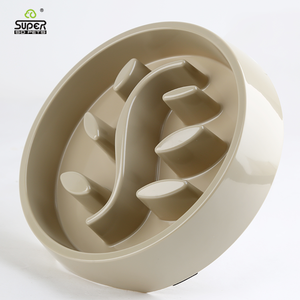 Comedero Lento de Plástico Sólido Super Pet para Gatos con Nudos Elevados, Color Beige - Product Image 4