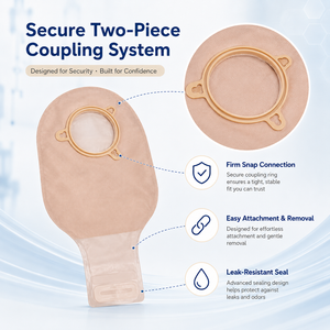 Sistema Médico de Dos Piezas Risenmed, <span class=keywords><strong>Bolsas</strong></span> de Colostomía Desechables para Colostomía e Ileostomía, Sin Barreras - Product Image 2