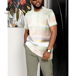 Kemeja Kasual Pria S-6XL Gaya Berjalan Santai Set Pendek Kaos Lengan Pendek O Neck Kaos Bermotif Kasual Kemeja dan Celana Etnik Afrika - Product Image 4