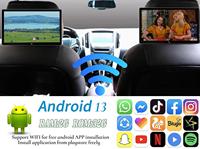 Radio Android IPS de 10,1 "con BT 5,0 MirrorLink inalámbrico FM transmisión de vídeo salida coche TV reposacabezas Monitor para asiento trasero de coche