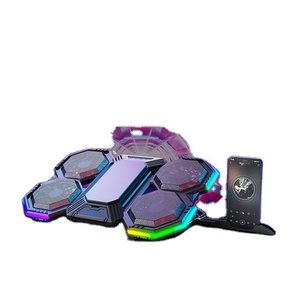 Nouveau <span class=keywords><strong>refroidisseur</strong></span> pour ordinateur <span class=keywords><strong>portable</strong></span> à 6 ventilateurs, support pour ordinateur <span class=keywords><strong>portable</strong></span> de jeu RVB, caractéristiques réglables, <span class=keywords><strong>bon</strong></span> prix, aluminium - Product Image 1