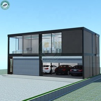 Maison de conteneur maritime à 2 étages de 40 pieds avec garage, maison de conteneur maritime modulaire de luxe, conception à 2 chambres