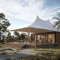 Tente de glamping de luxe BABERY, toit imperméable en PVDF, structure en aluminium, hébergement pour hôtel-resort