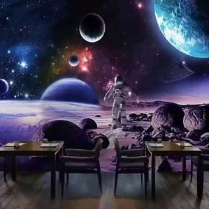 Papier peint 3D personnalisé pour chambre à coucher, murale ciel étoilé, musée de la science et de la technologie, fond de boîte 3D, astronaute - Product Image 1