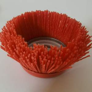 Esaputti Fabricante Mayorista Industrial DIY OEM Cepillo Abrasivo de Copa para Limpieza y Pulido con Cerdas de Nylon/Acero Rojas/Amarillas PP - Product Image 5