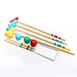 Ensemble <span class=keywords><strong>de</strong></span> <span class=keywords><strong>croquet</strong></span> en bois coloré pour le plaisir en famille en plein air avec maillets, boules et sac <span class=keywords><strong>de</strong></span> transport pour les jeux <span class=keywords><strong>de</strong></span> jardin - Product Image 2