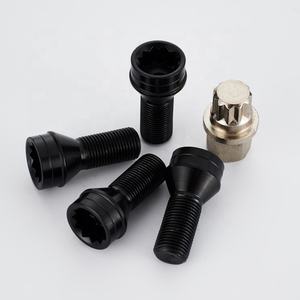 Pour <span class=keywords><strong>BMW</strong></span> M14*1.25, 4+1 Boulon de roue antivol de haute qualité en acier noir, adaptateur de boulon de roue rond de sécurité avec code - Product Image 4