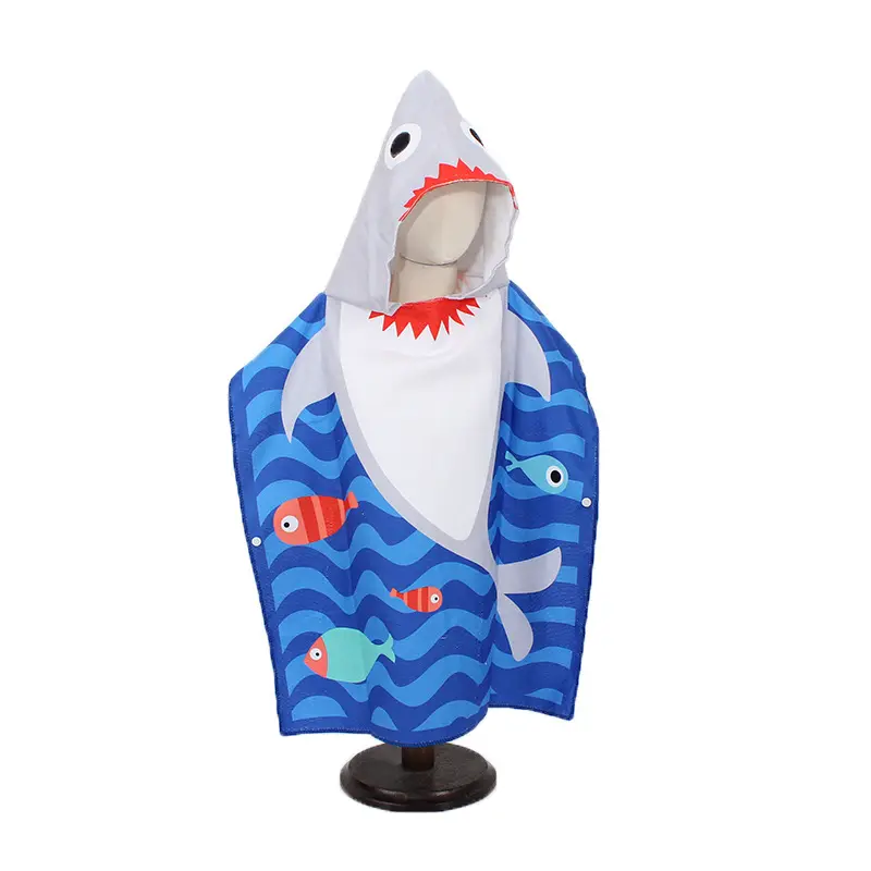 Hot selling Printed Children Poncho Microfiber Custom Hooded kids poncho beach towel for kids Manufacturer customized Wholesale