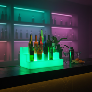 Étagère LED à 16 couleurs changeantes, étagère de présentation moderne en plastique avec bouteille lumineuse pour hôtels, discothèques ou bars - Product Image 6