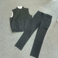 Ensemble 2 pièces personnalisé OEM/ODM : Gilet réversible et pantalon cargo, veste zippée et pantalon de jogging pour homme, survêtement technique en nylon