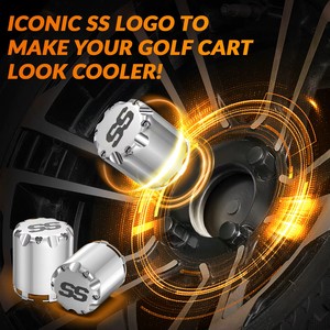 Golf Cart SS copricapo centrale 8,10,12 pollici Push in stile nero/Sliver SS copertura centrale per Club Car EZGO Yamaha - Product Image 3