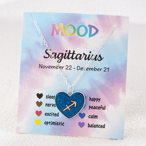 Collana con Ciondolo a Cuore che Cambia Colore in Base alla Temperatura, 12 Segni Zodiacali, Gioielli in Argento per Donne, Regalo Personalizzato con Logo - Product Image 5