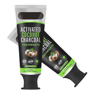 Élimination des odeurs de charbon de coco activé naturel de qualité supérieure blanchissant végétalien sans fluorure dentifrice au charbon de bambou noir - Product Image 1