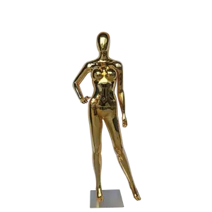 Nieuwe Designer Full Body Spiegel Kleur Chrome Boutique Grote Tieten Vrouwelijke Gouden Coating Mannequin