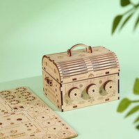 Coffre au trésor en bois 3D à assembler, production en masse, commande en gros pour cadeau éducatif STEM