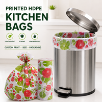 Sacs poubelles de cuisine en HDPE imprimés durables en gros, rouleaux de doublures de poubelle robustes, emballage personnalisé avec marque privée, directement de l'usine