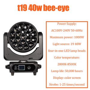 19x40w mắt ong rửa zoom <span class=keywords><strong>led</strong></span> di chuyển đầu Ánh sáng chùm DMX512 điều khiển cho các sự kiện hiển thị DJ ánh sáng sân khấu - Product Image 2