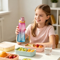 Bouteille d'eau anti-fuite sans BPA en Tritan+PP avec couvercle à ouverture rapide pour adultes, activités sportives en plein air, consommation directe, compatible lave-vaisselle