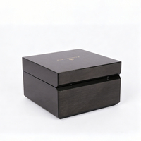 Boîte à montres en bois de luxe faite à la main, finition brillante, en MDF, avec plateau double face et compartiment caché, personnalisable, vente en gros