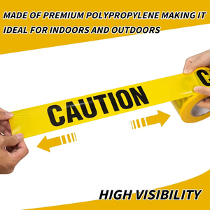 Yongyu miễn phí kích thước tùy chỉnh OEM CELLO Jumbo cuộn không có độ bám dính không thấm nước Halloween Trang trí cảnh báo an toàn <span class=keywords><strong>PE</strong></span> Vàng CAUTION <span class=keywords><strong>Tape</strong></span> - Product Image 4