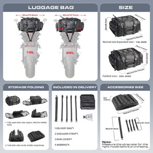 Muestra Gratis, Bolsa Impermeable para Auto de 40L 80L 90L, Bolsa de Almacenamiento para Viaje, Gran Capacidad, Bolsa de Hombro, Alforja Impermeable para Motocicleta - Product Image 2