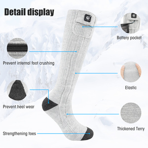 Chaussettes chauffantes isolées pour l'extérieur, chasse à la <span class=keywords><strong>neige</strong></span> en hiver, faible température, chauffage électrique, sortie puissante, longue durée de vie de la batterie - Product Image 5