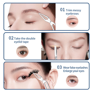 Tijera de Punta inclinada profesional, pinzas para cejas, extractor de pelo fino para cejas, nariz, depilación, herramientas de maquillaje de belleza, accesorios - Product Image 4