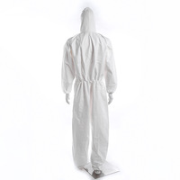 Baju kerja kualitas terbaik Coverall pakaian keselamatan NonWoven sekali pakai dengan tudung penutup kustom